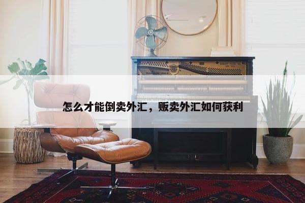 怎么才能倒卖外汇，贩卖外汇如何获利