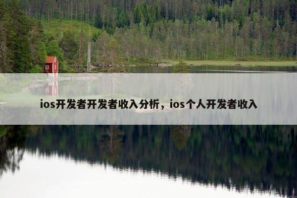 ios开发者开发者收入分析，ios个人开发者收入