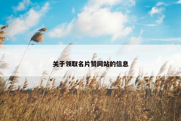 关于领取名片赞网站的信息