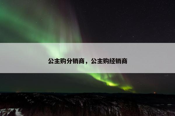 公主购分销商，公主购经销商