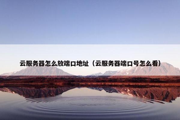 云服务器怎么放端口地址（云服务器端口号怎么看）