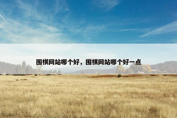 围棋网站哪个好，围棋网站哪个好一点