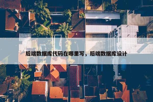 后端数据库代码在哪里写，后端数据库设计