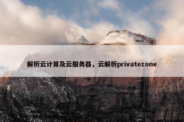 解析云计算及云服务器，云解析privatezone