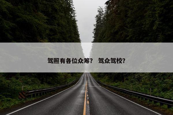驾照有各位众筹？ 驾众驾校？