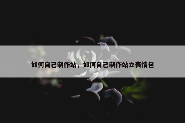 如何自己制作站，如何自己制作站立表情包