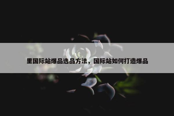 里国际站爆品选品方法，国际站如何打造爆品
