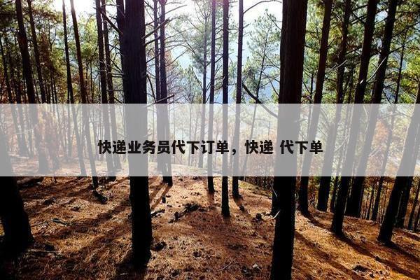 快递业务员代下订单，快递 代下单