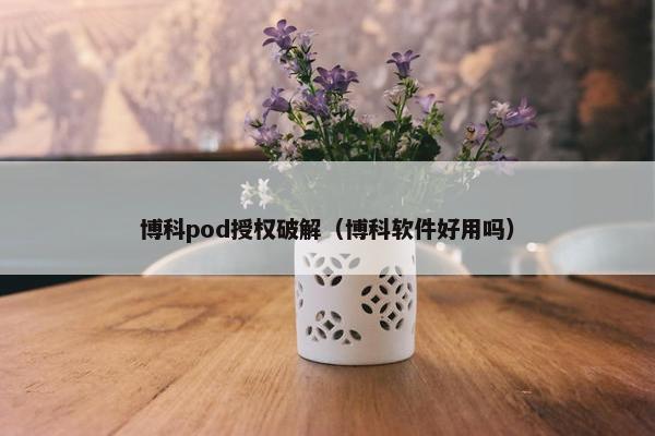 博科pod授权破解（博科软件好用吗）
