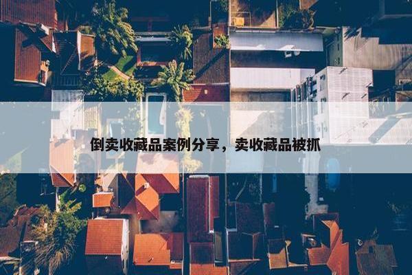 倒卖收藏品案例分享，卖收藏品被抓