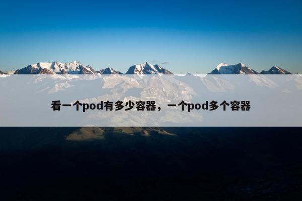 看一个pod有多少容器，一个pod多个容器