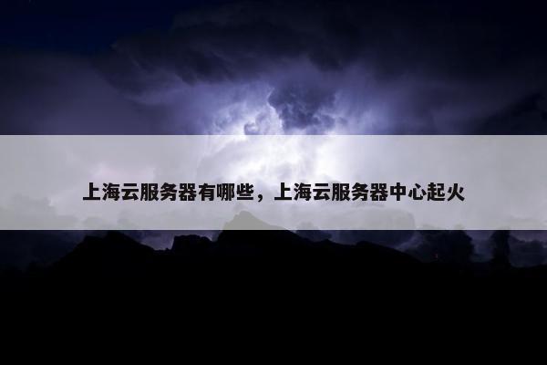 上海云服务器有哪些，上海云服务器中心起火
