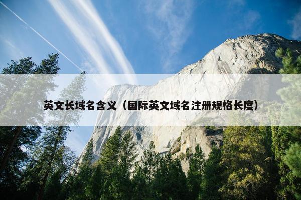 英文长域名含义（国际英文域名注册规格长度）