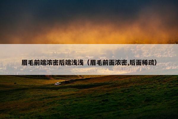 眉毛前端浓密后端浅浅（眉毛前面浓密,后面稀疏）