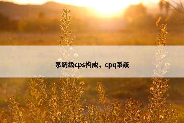 系统级cps构成，cpq系统