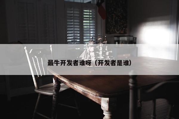 最牛开发者谁呀（开发者是谁）