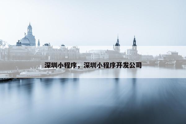 深圳小程序，深圳小程序开发公司