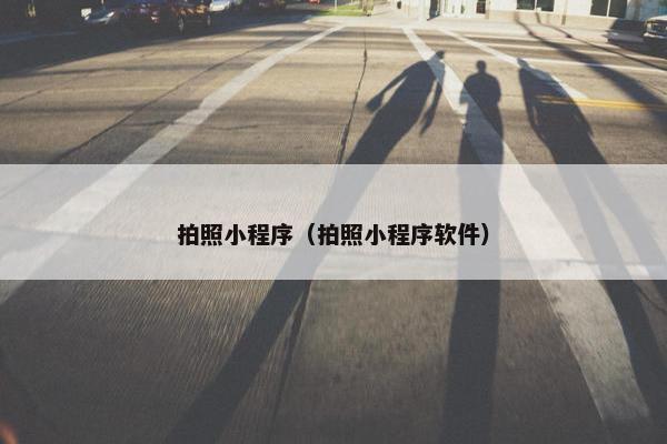 拍照小程序（拍照小程序软件）