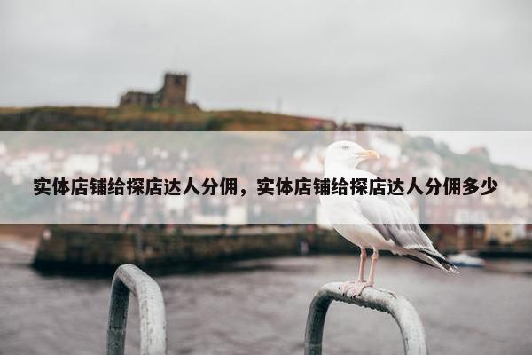 实体店铺给探店达人分佣，实体店铺给探店达人分佣多少