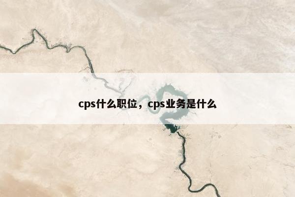 cps什么职位，cps业务是什么