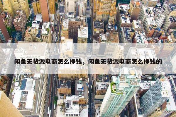 闲鱼无货源电商怎么挣钱，闲鱼无货源电商怎么挣钱的