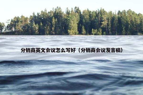 分销商英文会议怎么写好（分销商会议发言稿）