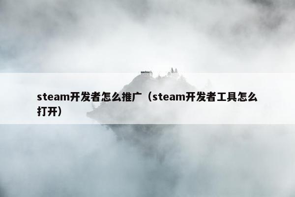 steam开发者怎么推广（steam开发者工具怎么打开）
