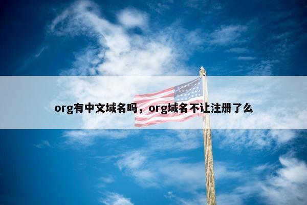 org有中文域名吗，org域名不让注册了么
