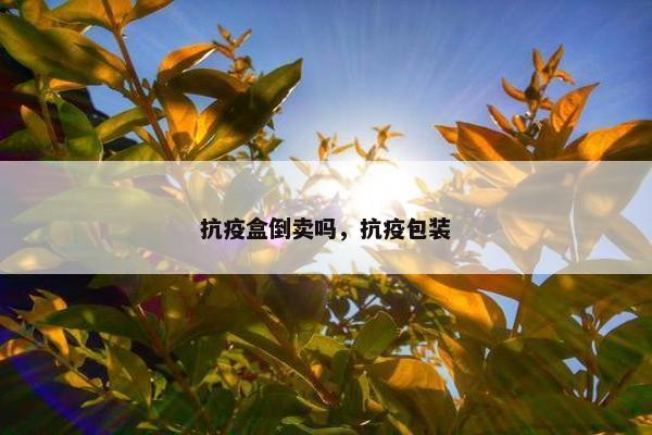 抗疫盒倒卖吗，抗疫包装
