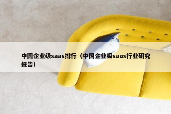 中国企业级saas排行（中国企业级saas行业研究报告）