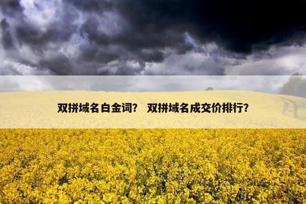 双拼域名白金词？ 双拼域名成交价排行？