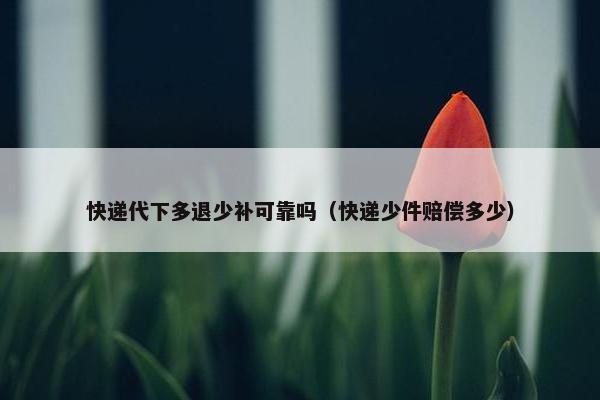 快递代下多退少补可靠吗（快递少件赔偿多少）