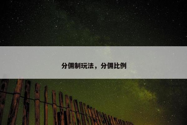 分佣制玩法，分佣比例