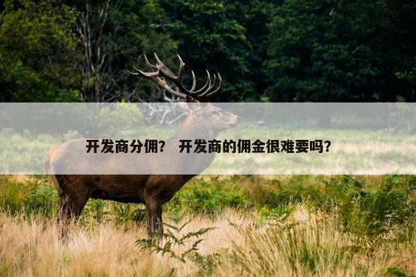 开发商分佣？ 开发商的佣金很难要吗？