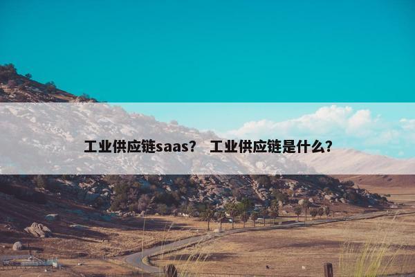 工业供应链saas？ 工业供应链是什么？