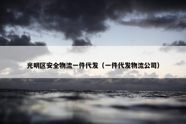 光明区安全物流一件代发（一件代发物流公司）