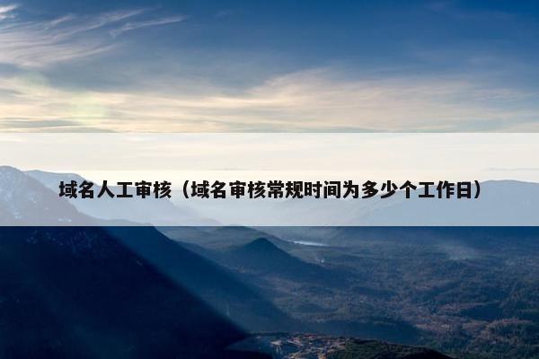域名人工审核（域名审核常规时间为多少个工作日）