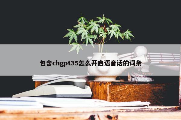 包含chgpt35怎么开启语音话的词条