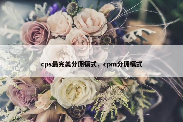 cps最完美分佣模式，cpm分佣模式