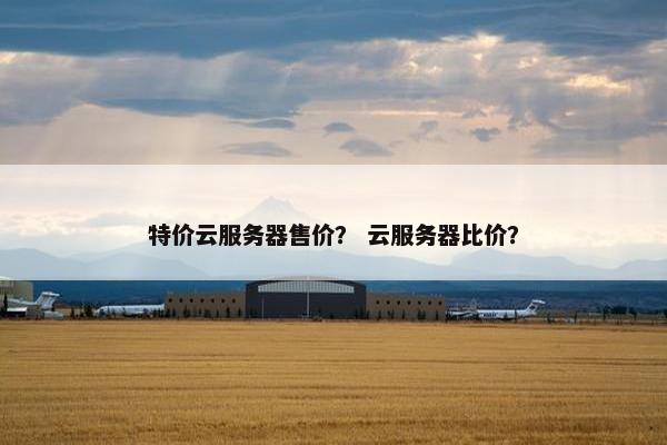 特价云服务器售价？ 云服务器比价？