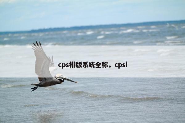 cps排版系统全称，cpsi