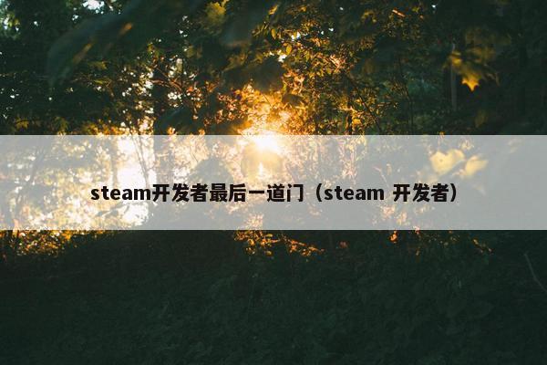 steam开发者最后一道门（steam 开发者）