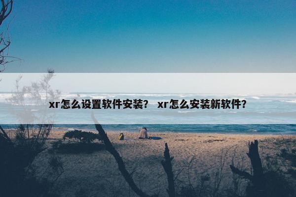xr怎么设置软件安装？ xr怎么安装新软件？