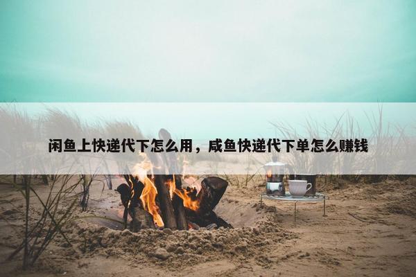 闲鱼上快递代下怎么用，咸鱼快递代下单怎么赚钱