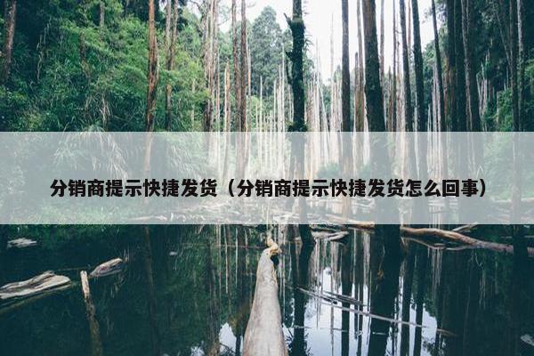 分销商提示快捷发货（分销商提示快捷发货怎么回事）