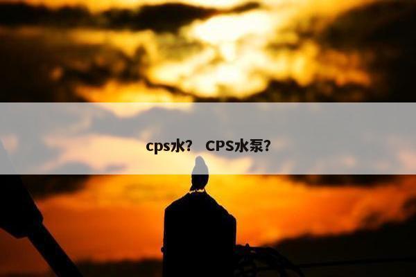 cps水？ CPS水泵？