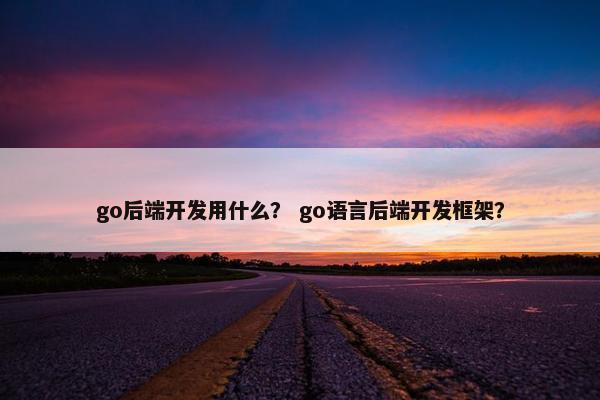 go后端开发用什么？ go语言后端开发框架？