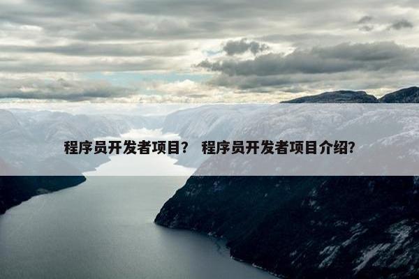 程序员开发者项目？ 程序员开发者项目介绍？
