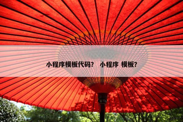 小程序模板代码？ 小程序 模板？