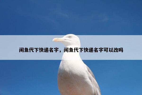 闲鱼代下快递名字，闲鱼代下快递名字可以改吗